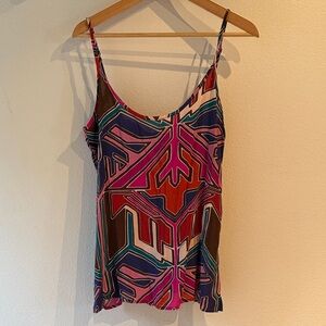 🆕 Tart Collections Vera Tank 100% Rayon,Geometric Painted Aztec Camisole, Size M